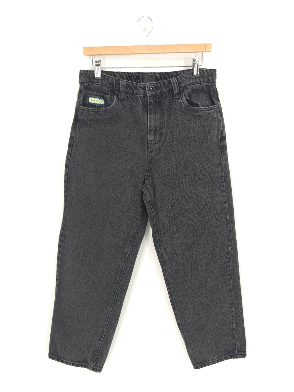 Empyre Kids Embroidered Loose Fit Black Jeans Denim Skater Streetwear Adjustable